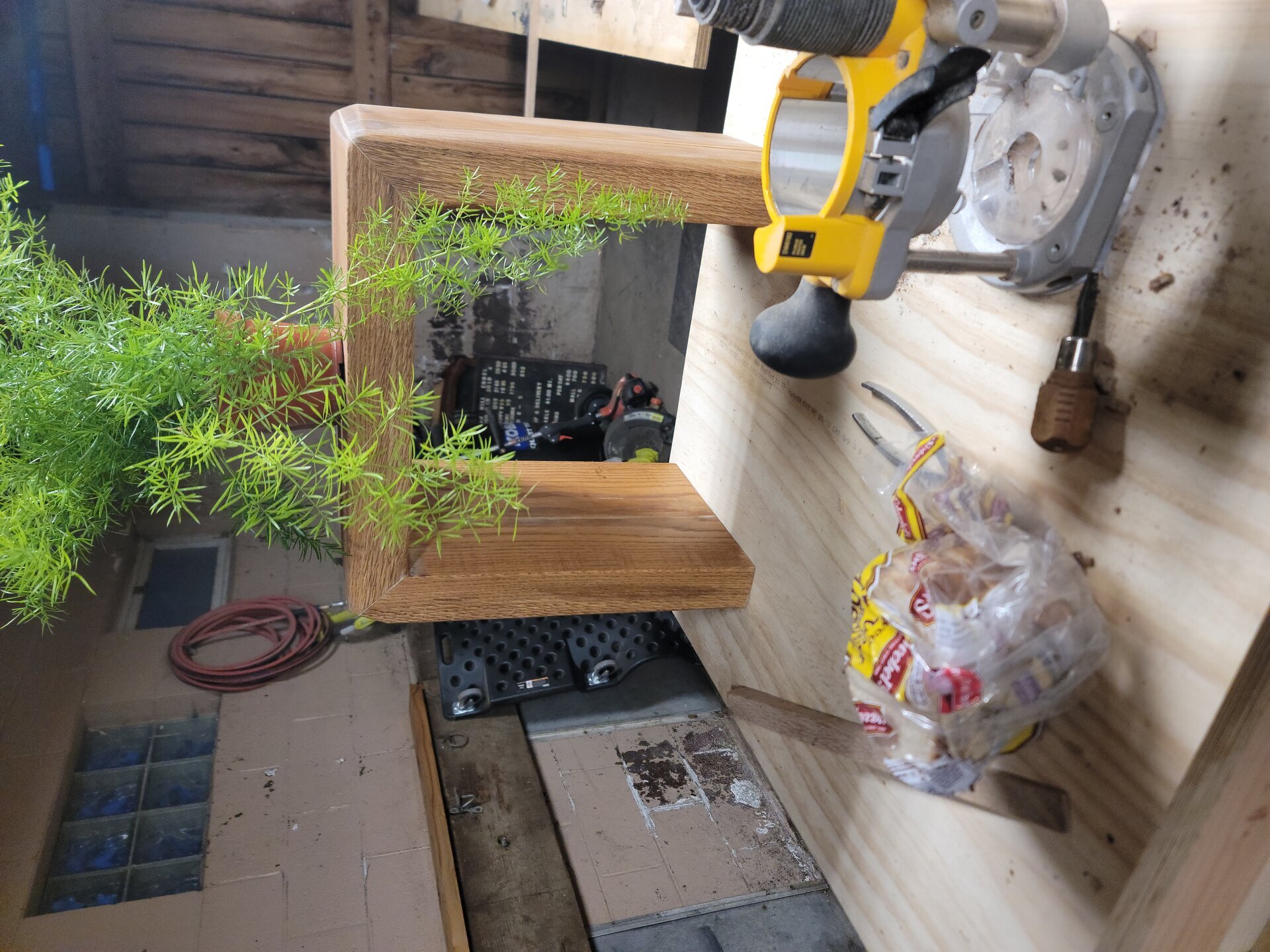 White oak waterfall plant stand